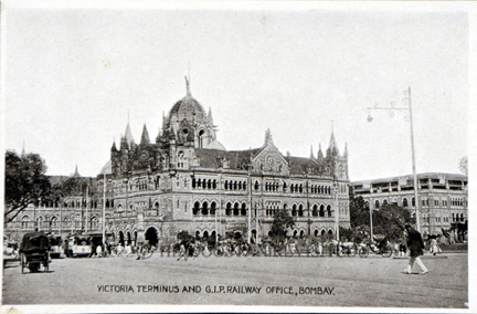 /data/Original Prints/Topography Views, City Views, Landscapes/VICTORIA TERMINUS AND G I P RAILWAY OFFICE BOMBAY.jpg
